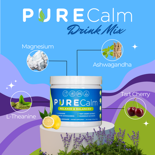 PURE Calm Drink Powder Relaxed & Balanced Lavender Lemonade 4.51 oz - 30 Servings