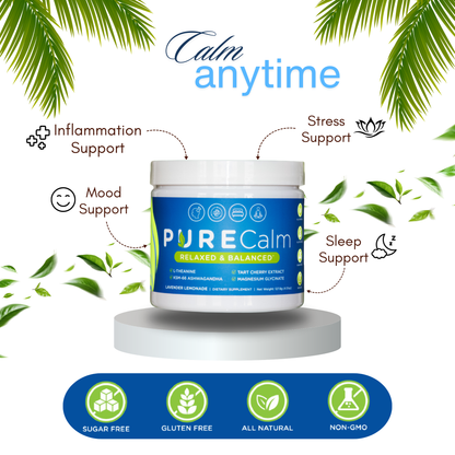 PURE Calm Drink Powder Relaxed & Balanced Lavender Lemonade 4.51 oz - 30 Servings