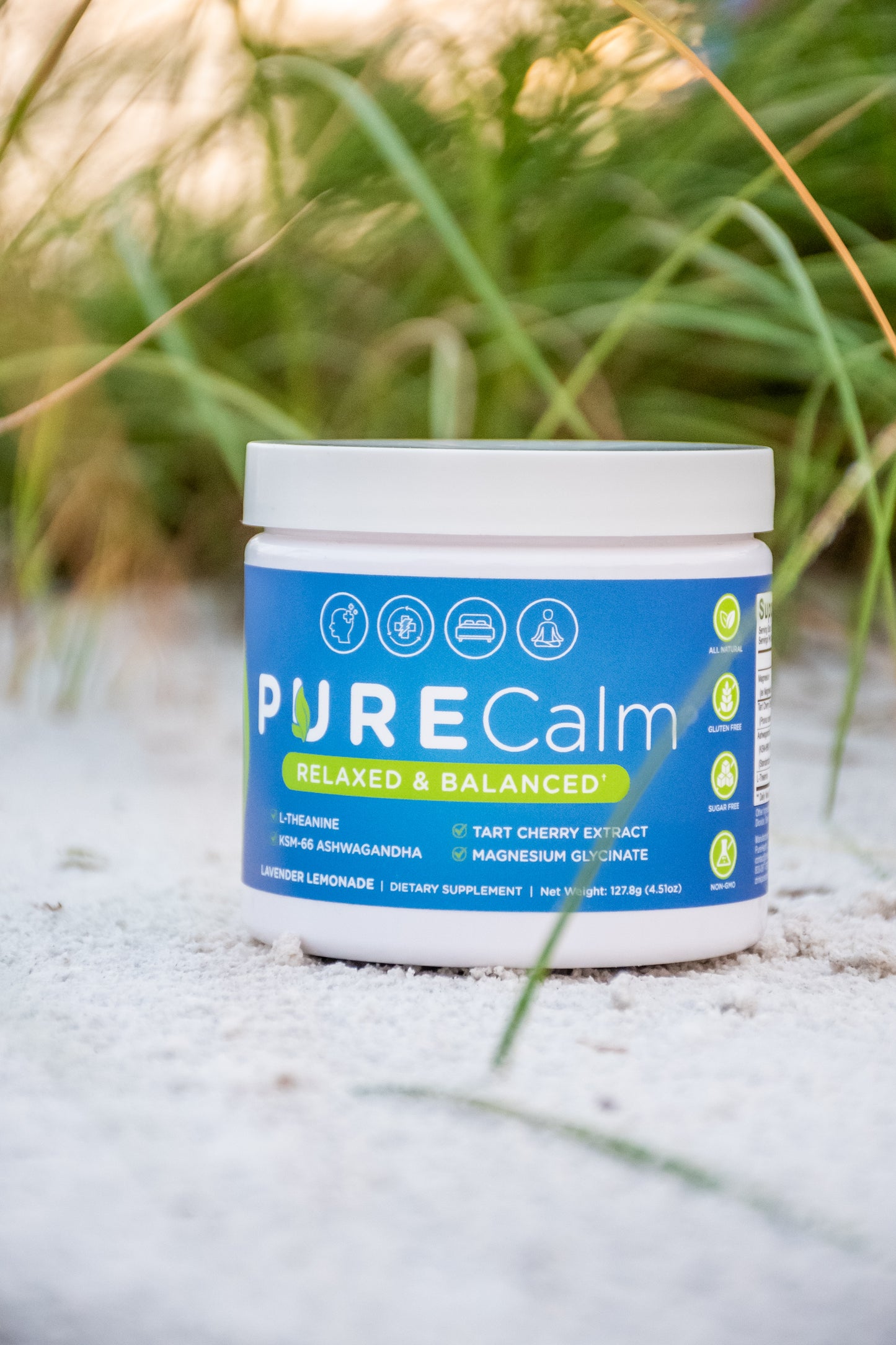 PURE Calm Drink Powder Relaxed & Balanced Lavender Lemonade 4.51 oz - 30 Servings